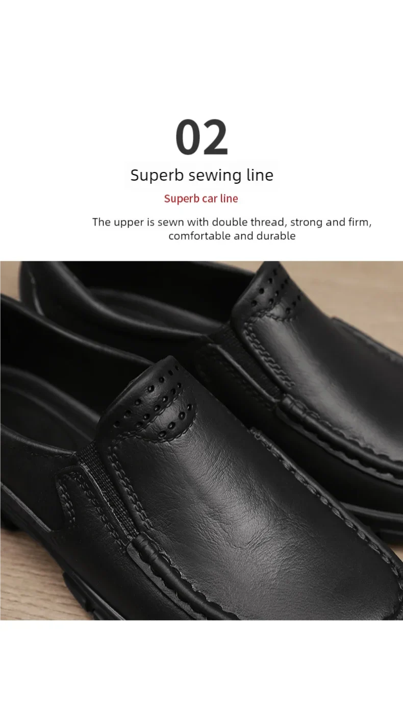 Chef Shoes for Men – Anti-Slip, Oil-Resistant Leather Work Shoes, Plus Size Business Casual with Soft Sole & Comfort