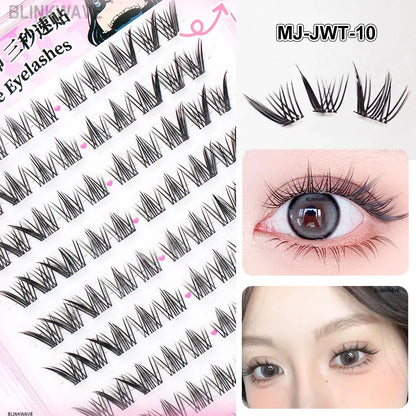 Large Capacity Girls’ Glue-Free False Eyelashes – Natural Wispy Reusable Bottom & Top Lashes, Easy Apply