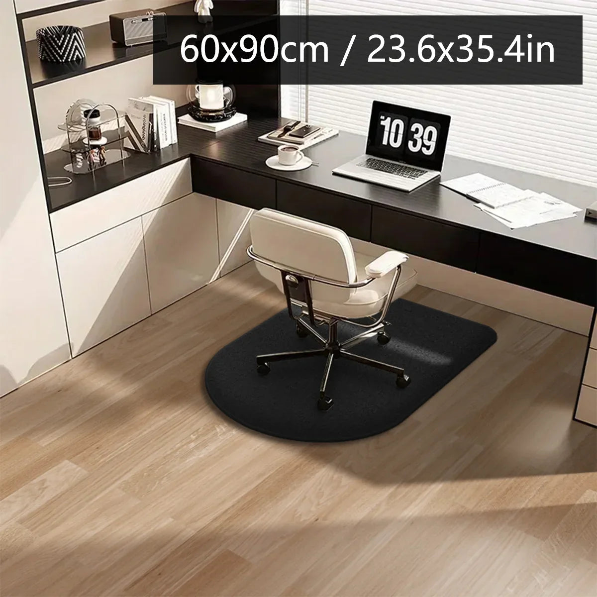 Solid Color Flannel Chair Mat – Thickened Soft Floor Carpet for Computer Desk, Swivel Chair, Study & Dressing Table Use