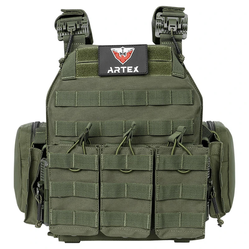 ARTEX Tactical Vest – 1000D Nylon, Quick Release, 6094K with Triple Magazine Pouch for Hunting & Airsoft Combat
