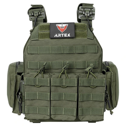 ARTEX Tactical Vest – 1000D Nylon, Quick Release, 6094K with Triple Magazine Pouch for Hunting & Airsoft Combat
