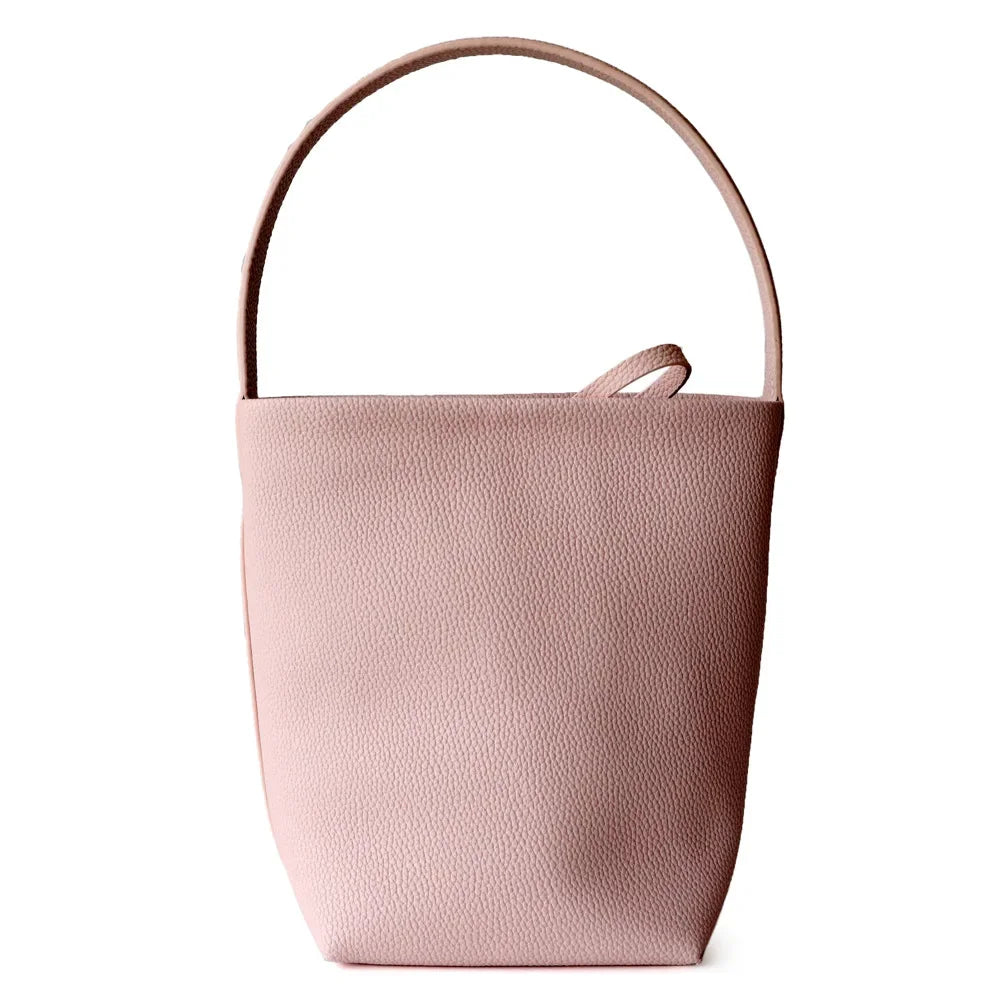 Motingsome Soft Cowhide Women's Bucket Bag – Elegant French Style, Large Tote, Luxury Thick Real Leather, 2022
