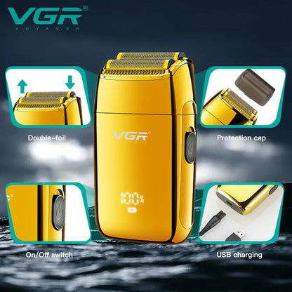 VGR V-399 Electric Shaver for Men – Professional Portable Beard Trimmer & Mini Razor