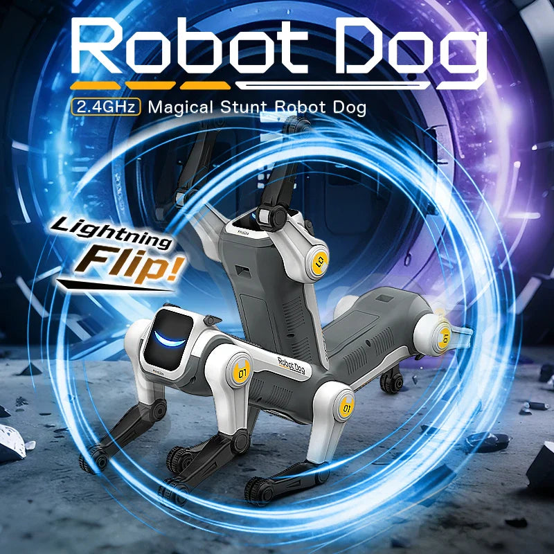RC Intelligent Robot Dog – AI Voice Control Programmable Singing & Dancing Bionic Stunt Robot Toy