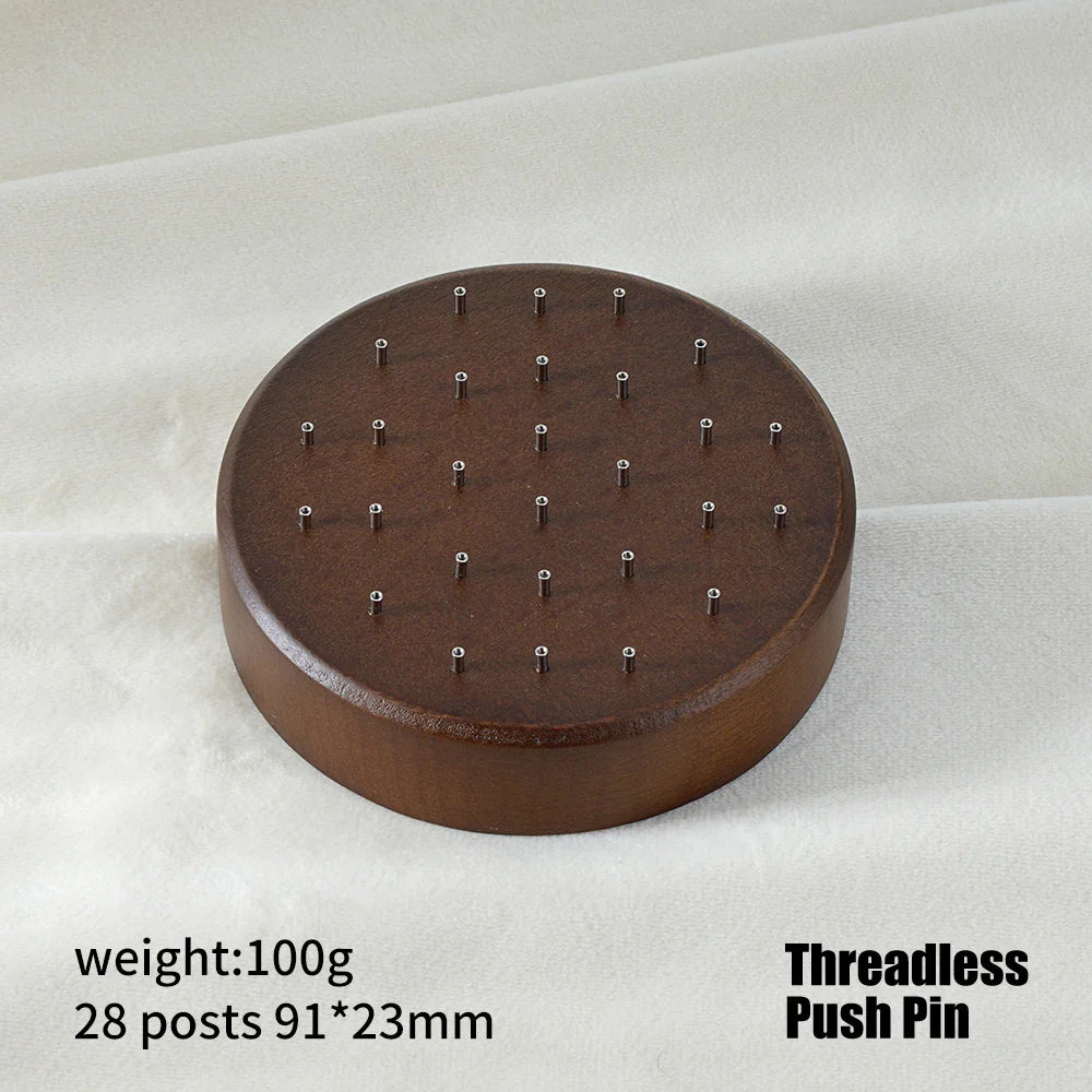 High-Quality Beech Wood Jewelry Display Stand — Push Pin Holder for 16G/14G Threadless Piercing & Body Jewelry