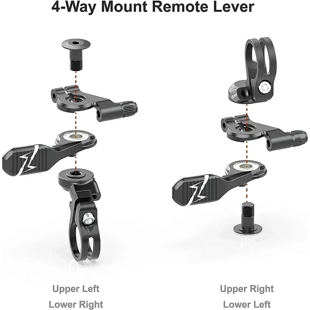 CNC Bike Dropper Seatpost with 4-Way Mount & Remote Lever — Fits Internal & External Routing