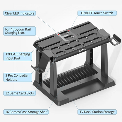 OIVO Switch Joy-Con Charger & Game Storage Tower – Pro Controller Holder for Nintendo Switch OLED Dock Station