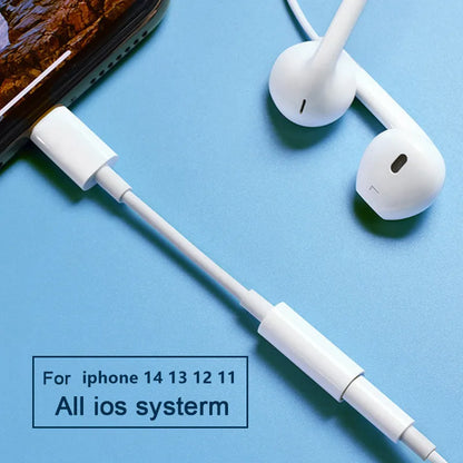 Headphone Adapter for iPhone 14/13/12/11/X/8/7 Plus — Lightning to 3.5mm Aux Audio Splitter Earphone Jack Cable