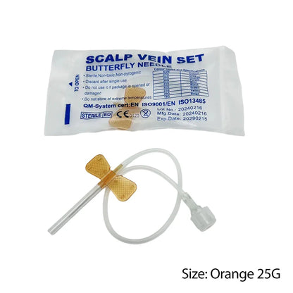 100pcs Disposable Butterfly Infusion Needles – Double Wing IV Needles for Pet Care & Veterinary Use