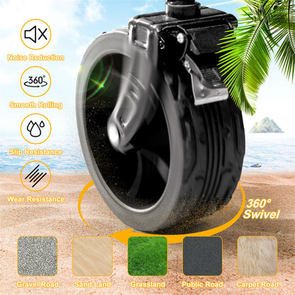 Wisfor Heavy Duty Foldable Wagon Cart — 440 Lbs Capacity, Adjustable Handle for Camping, Shopping & Beach