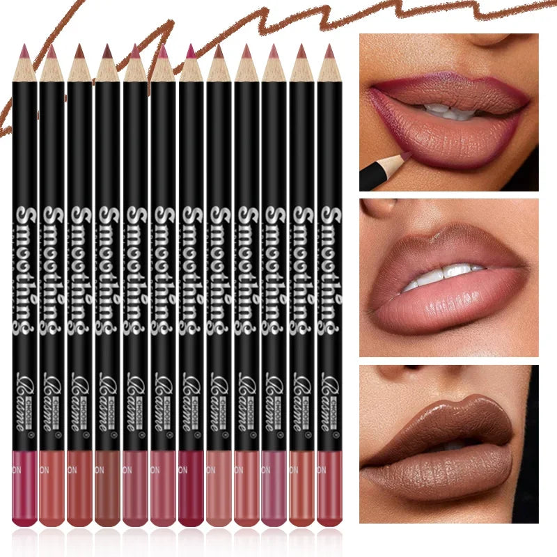 12-Piece Long-Lasting Lipstick Set with Lip Liner & Matte Lip Gloss — Professional Makeup Gift for Women