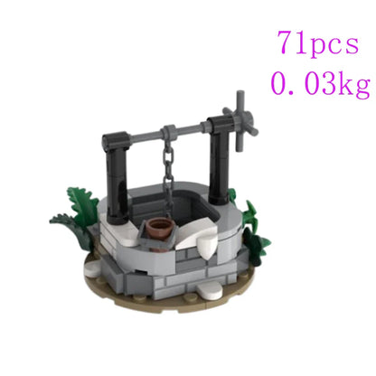 Spot MOC Small Particle Building Blocks — Dining Table & Barrel Decoration Educational Assembly Toy