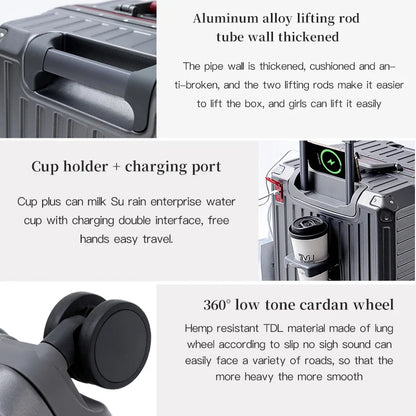 Wide Handle Travel Suitcase – Men’s and Women’s 20/24/26-Inch Carry-On Luggage with PC Aluminum Frame Trolley Case