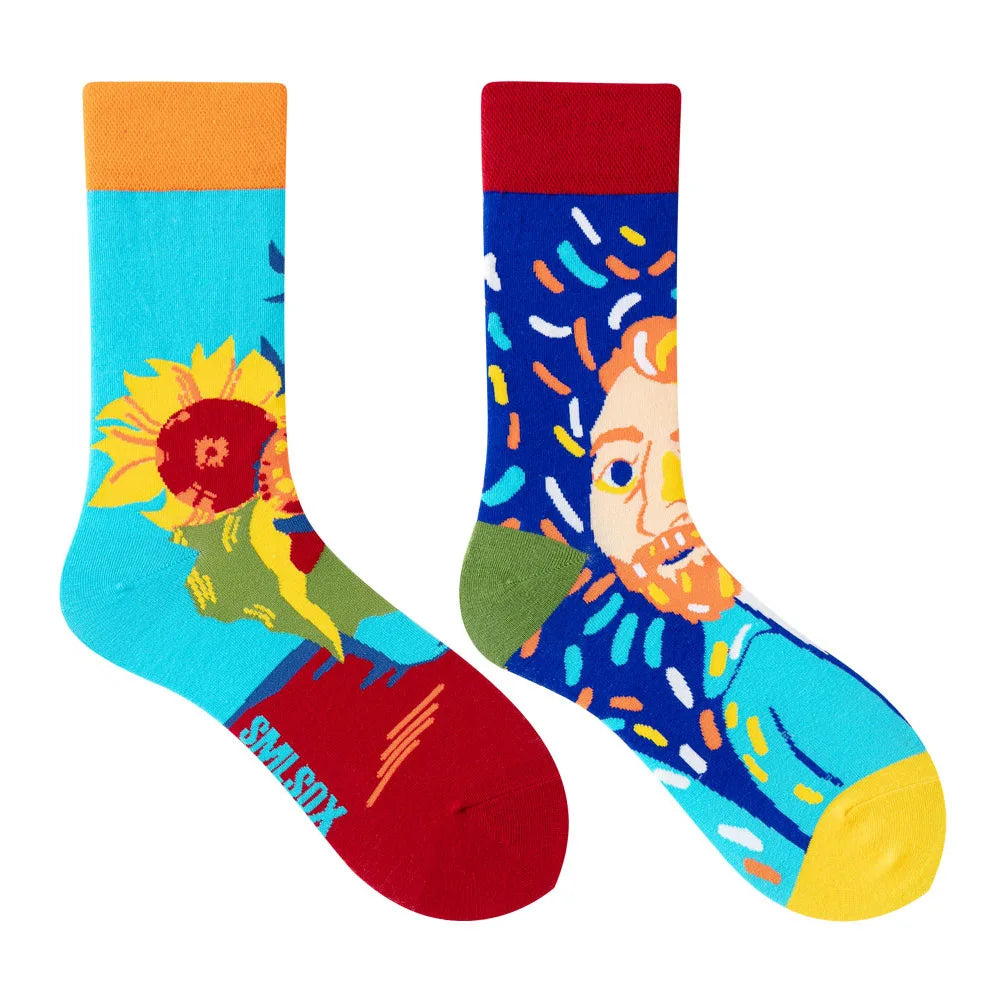 Unisex AB Tide Animal Cotton Socks – Colorful Cat, Dog, Koala, Cow Crew Socks for Men & Women, Four Seasons Gift