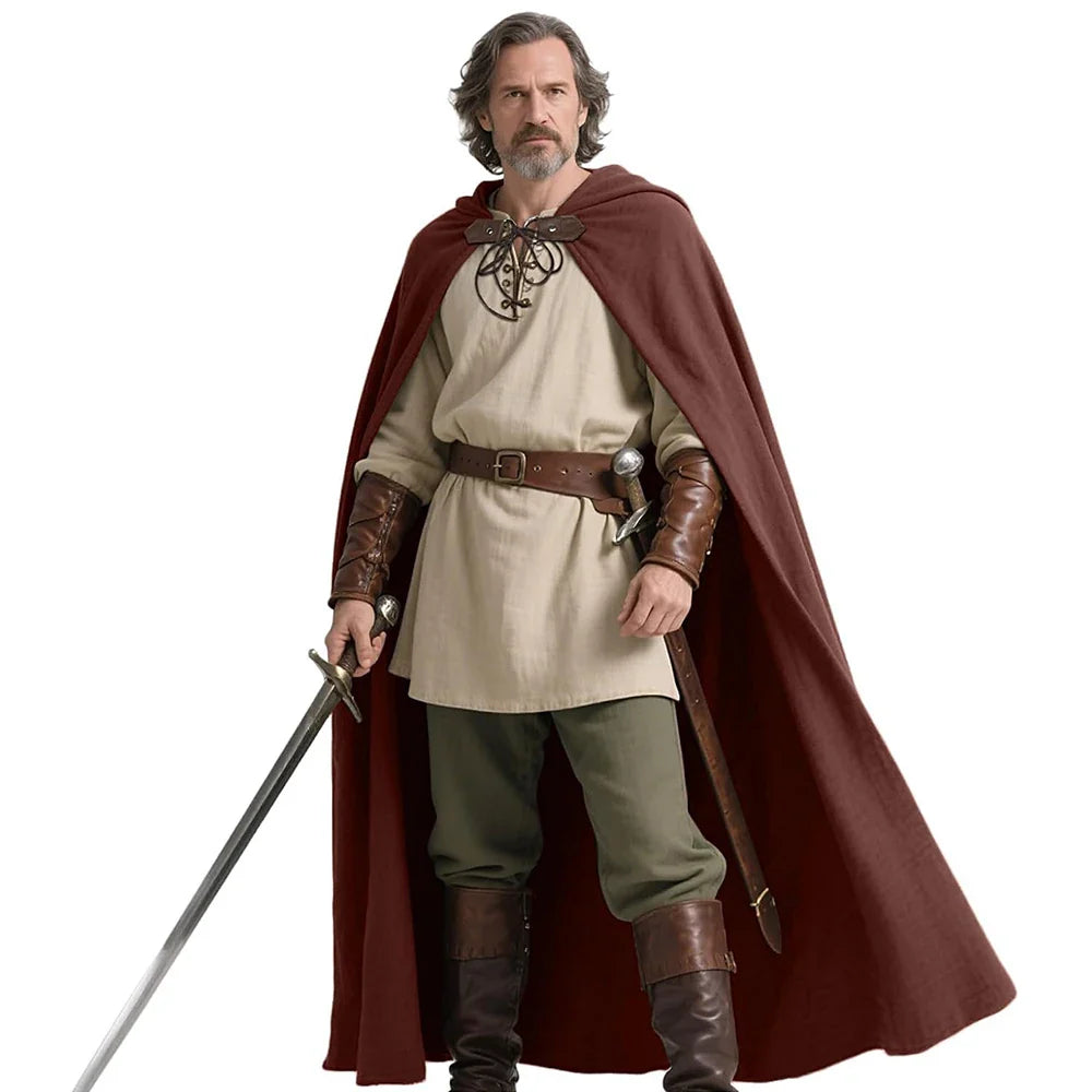 Medieval Cosplay Hooded Cloak – Cape for Halloween, Party, and Performance Costumes