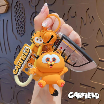 Garfield Kawaii Keychain – Cute Anime PVC Figure for Car, Backpack, and Couple Gifts