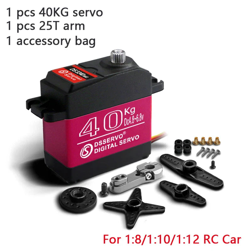 Waterproof High-Speed Digital Servo – 20kg-40kg Metal Gear RC Servo for 1/8 & 1/10 Scale Baja Cars