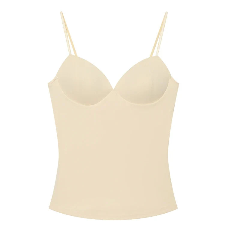 Women’s Sleeveless Crop Top - Backless Corset Camisole Bodycon Bustier Tank Top with Adjustable Straps