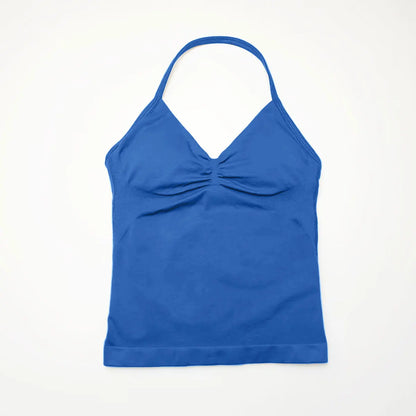 NCLAGEN Impact Longline Strappy Sports Top – Women's Yoga Vest, Open Back Gym Bra for Running & Workout