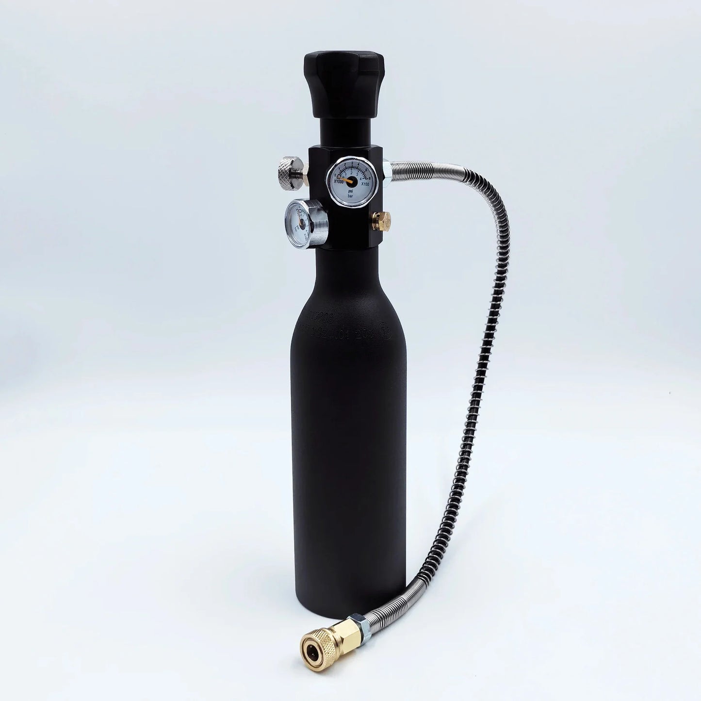 HPA Compressed Air Tank Charging Valve – Scuba Filling Station Hose with Gauge (20in, M18x1.5 or 5/8"-18UNF, 4500Psi/300Bar)