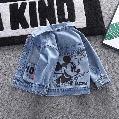 Mickey Denim Jacket for Kids – Cartoon Jean Coat for Boys & Girls, Stylish Autumn Outerwear