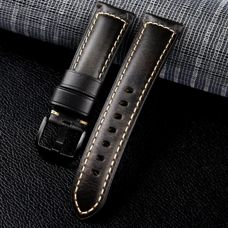 Genuine Calfskin Leather Watch Strap – 20mm & 22mm for Huawei Watch GT 4/3, Amazfit GTR & Galaxy Watch 5/6