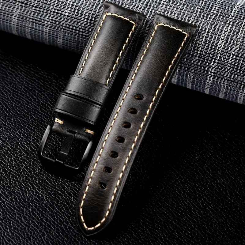Genuine Calfskin Leather Watch Strap – 20mm & 22mm for Huawei Watch GT 4/3, Amazfit GTR & Galaxy Watch 5/6