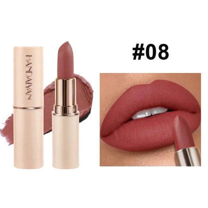 Deep Red Matte Lipstick – 8 Colors, Waterproof, Non-Stick Cup, Velvet Lip Balm, Dark Red Lipsticks for Easy Application