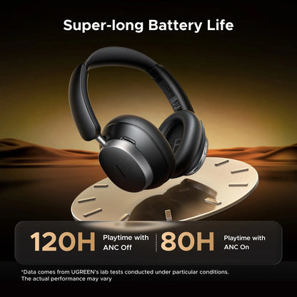 UGREEN Studio Pro ANC Wireless Over-Ear Headphones – Bluetooth Earphones with 48dB Noise Cancellation, Hi-Res LDAC, 120H Playtime