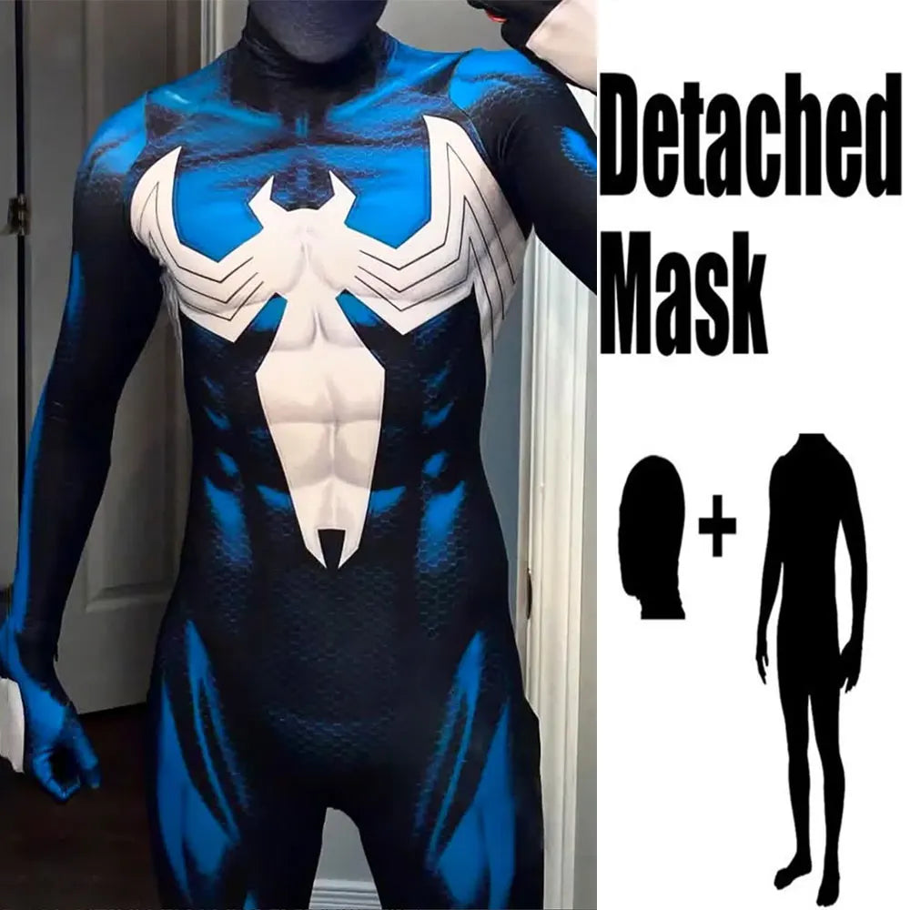 Men’s Spider-Man 2 Venom Cosplay Costume – Adult Zentai Bodysuit for Halloween & Party