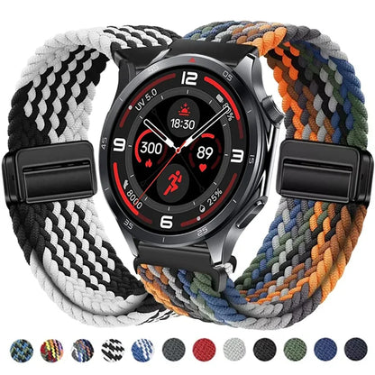 22mm Braided Nylon Watch Band – Loop Sport Strap for OnePlus Watch 3/2, OPPO Watch X/X2/4 Pro & 46mm Smartwatch Bracelet