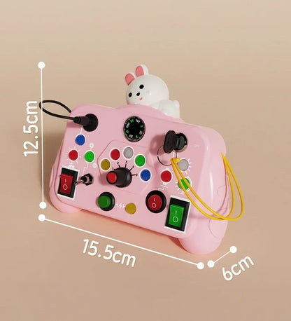 Montessori Busy Board Sensory Toy – LED Light & Switch Activity Game for Children Ages 2-4