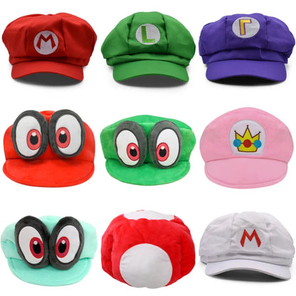 Anime Mario & Luigi Plush Hats — Kawaii Cappy, Princess Peach, Waluigi, Wario & Mushroom Stuffed Dolls, Birthday Gifts for Kids