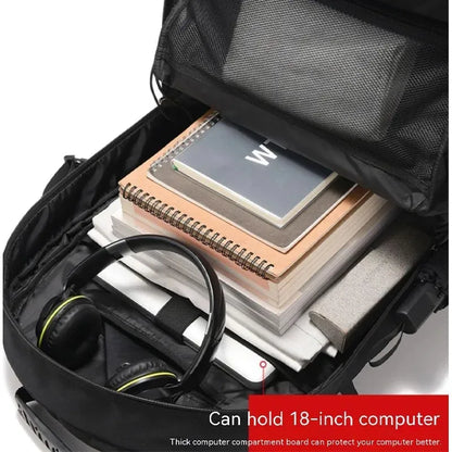 50L/80L Large Travel Backpack for Men – Waterproof Outdoor Sports & Business Bag with Separate Shoe Compartment, Black Storage Backpack