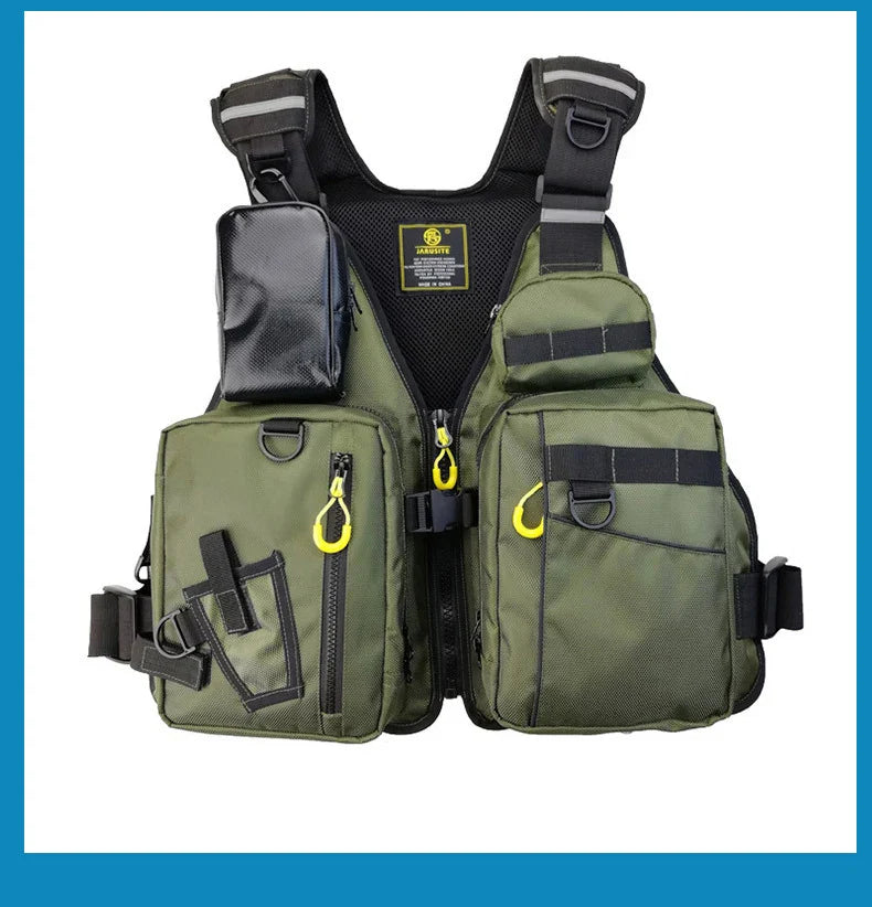Multi-Functional Life Jacket Vest for Outdoor Fishing – Safety Vest with Storage Pockets & Buoyant Materials