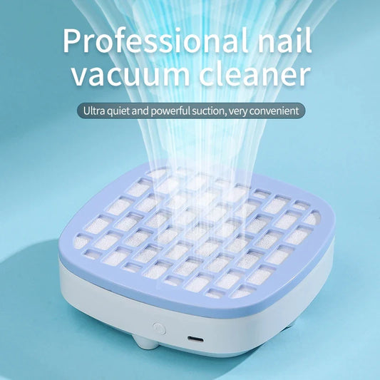 Mini Nail Dust Collector - Powerful Manicure Vacuum Extractor with Replaceable Filter