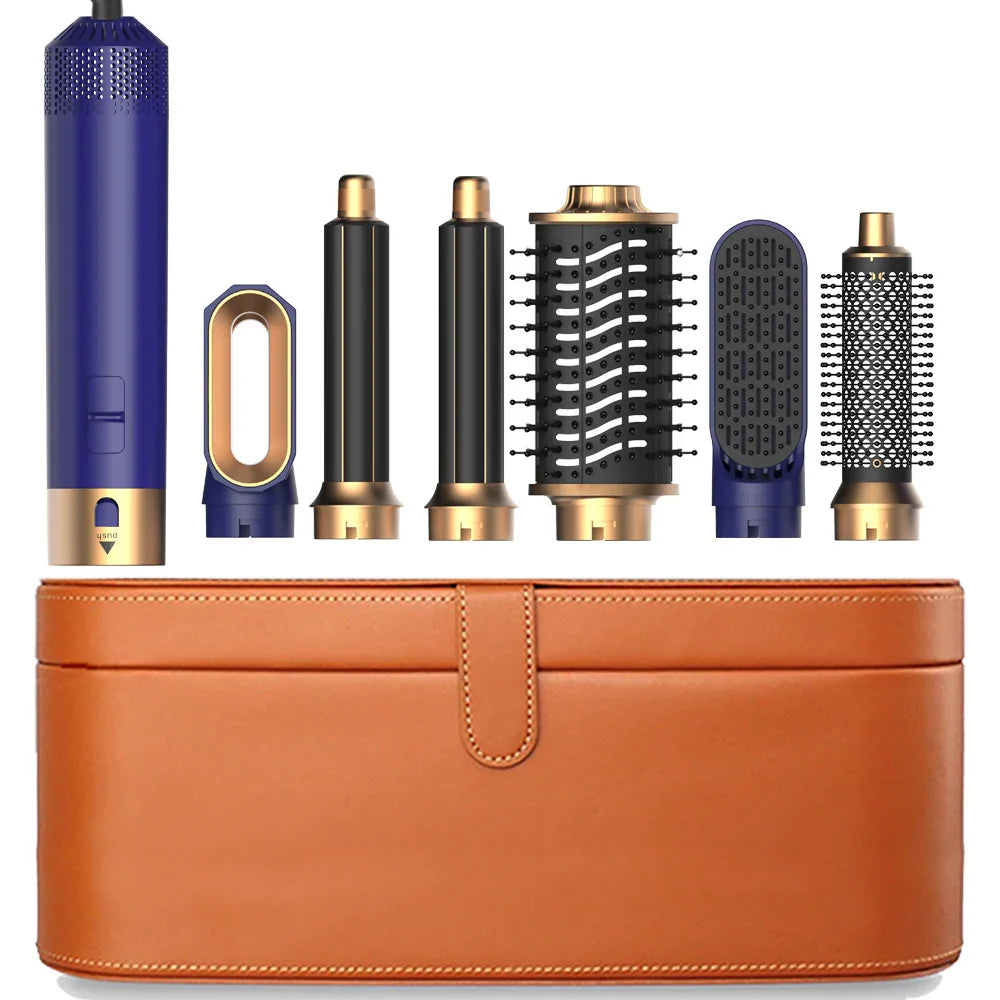 6-in-1 Hair Dryer Brush – Detachable Airflow Comb Curler with Heat Control for Straightening & Smooth Hair Styling