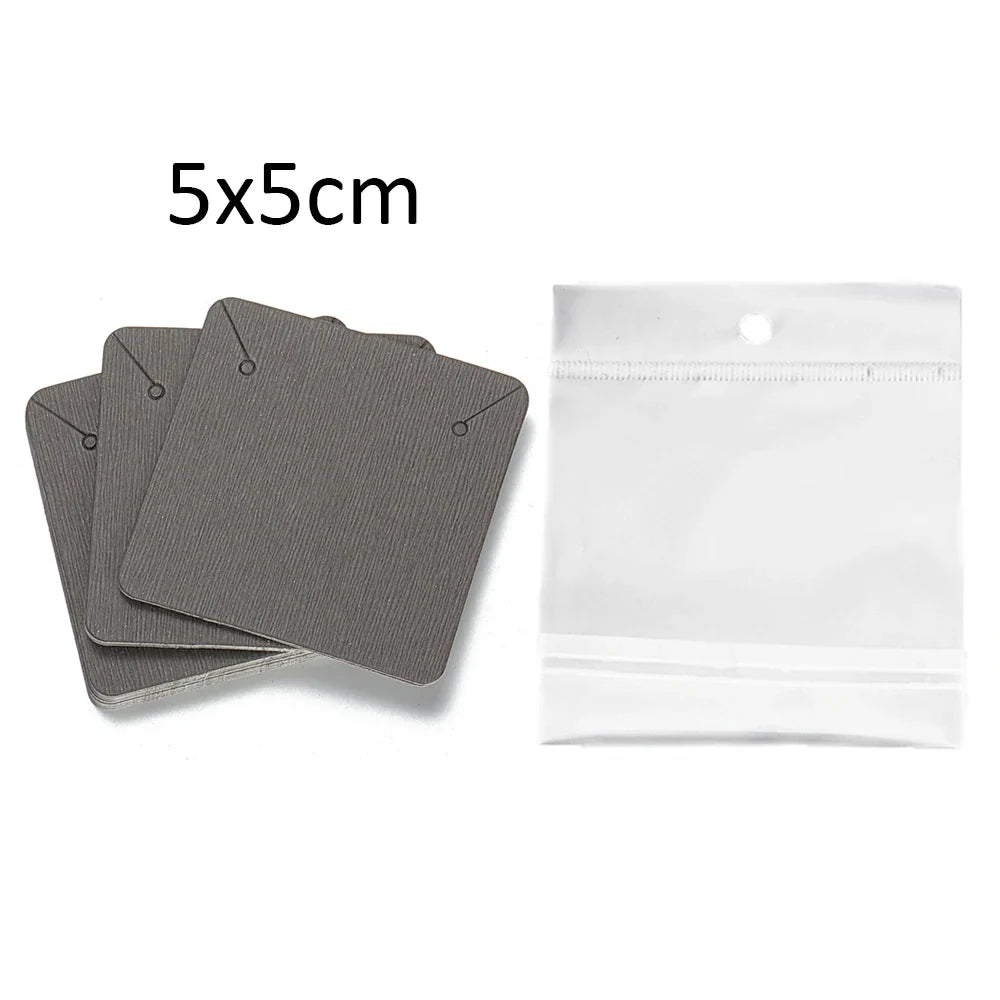 50 Sets Earring & Necklace Display Cards with Self-Seal Kraft Paper Bags – DIY Jewelry Packaging