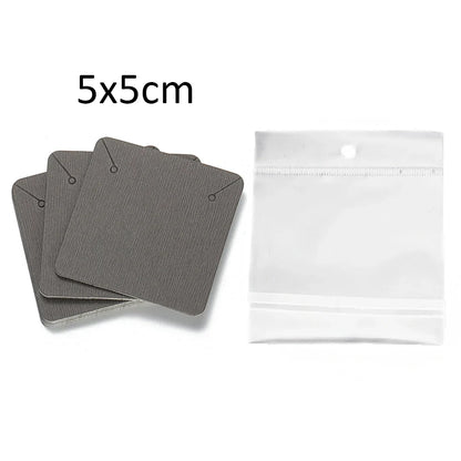 50 Sets Earring & Necklace Display Cards with Self-Seal Kraft Paper Bags – DIY Jewelry Packaging