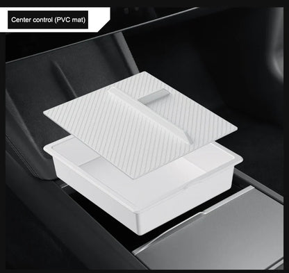 Tesla Model Y Juniper 2025 Center Console Armrest Organizer – Cup Holder & Storage Box Interior Upgrade Kit