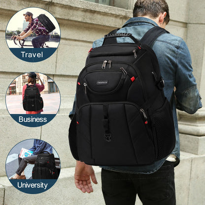 17-Inch Travel Laptop Backpack with USB - Waterproof Durable Business and University Backpack for Men and Women