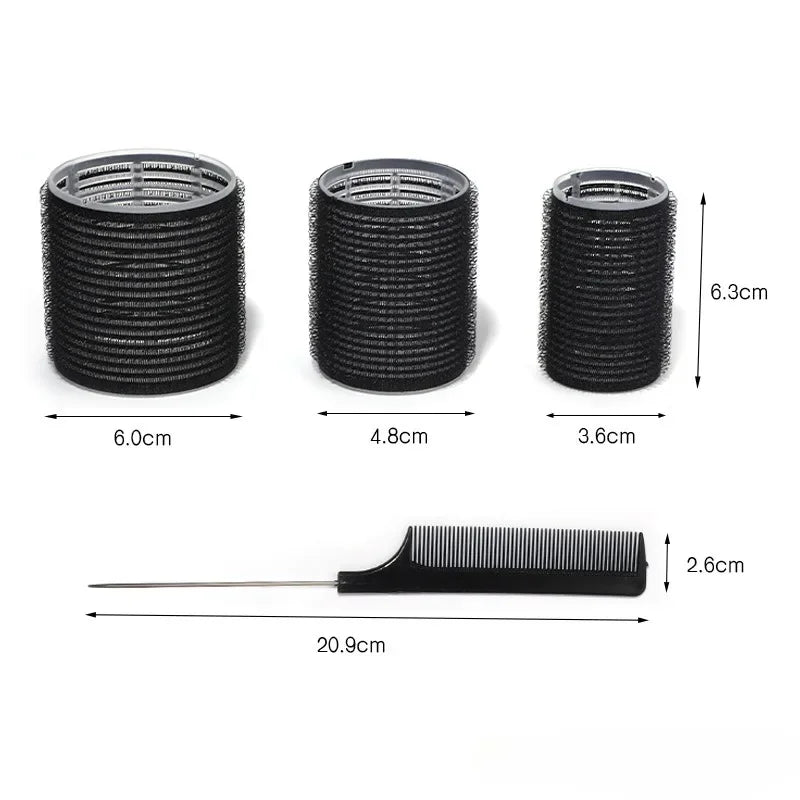 28pcs Hair Roller Set – 18 Plastic Self-Grip Curlers in 3 Sizes with 10 Metal Clips for DIY Hairdressing