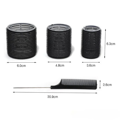 28pcs Hair Roller Set – 18 Plastic Self-Grip Curlers in 3 Sizes with 10 Metal Clips for DIY Hairdressing