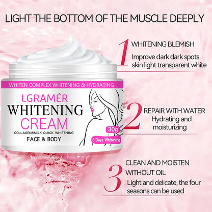 Face & Body Brightening Cream – Neck, Knees, Underarm & Inner Thigh Skin Tone Lightening Moisturizing Nourishing Skincare Lotion