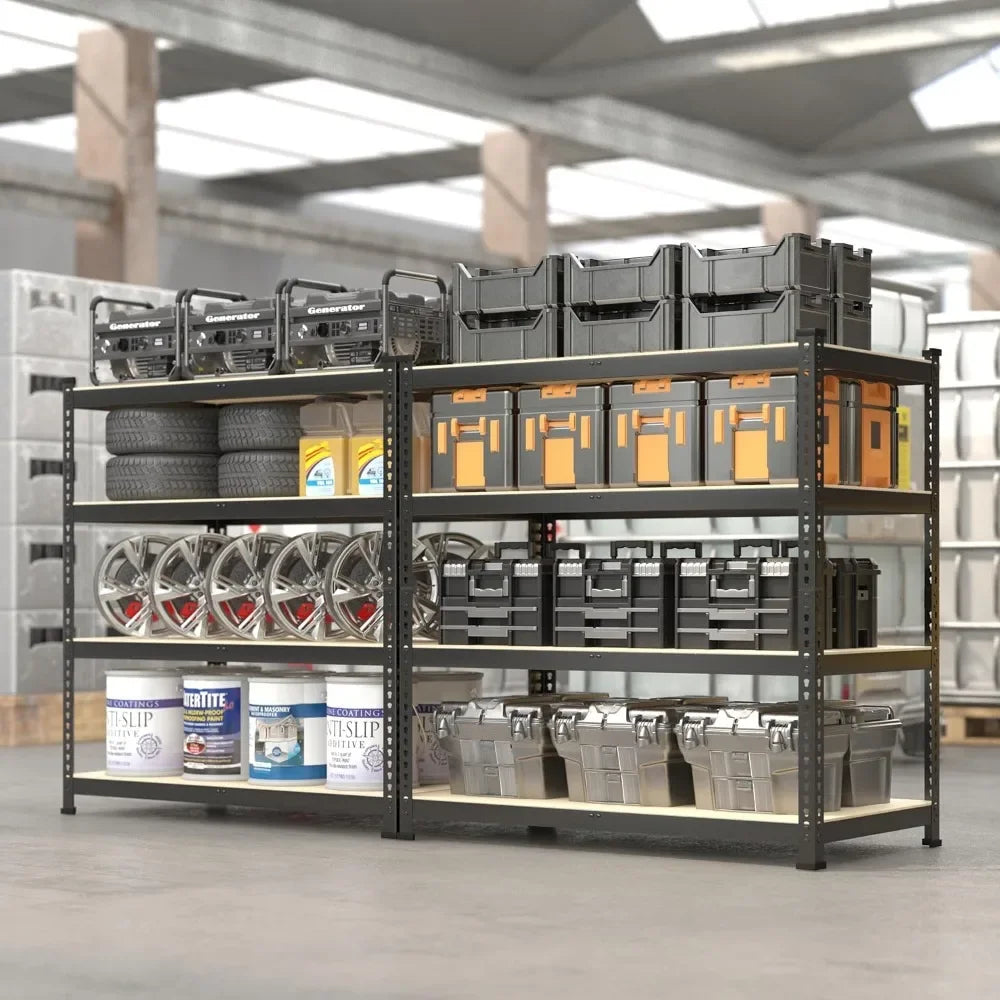 40" x 20" x 59" Heavy Duty 4-Tier Metal Storage Shelves – Adjustable Garage Utility Rack Organizer