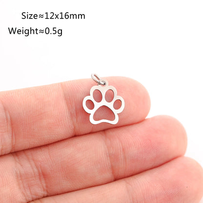 5PCS Animal Claw Charms Set – Stainless Steel Cat, Elephant, Hummingbird & Yoga DIY Pendants for Necklaces & Earrings