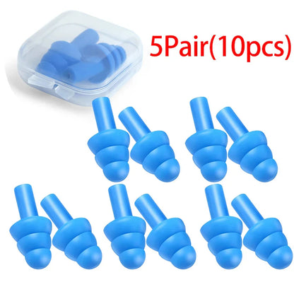 20/1Pair Silicone Earplugs — Noise Cancelling, Reusable, Waterproof Sleeping & Swimming Ear Plugs with Case