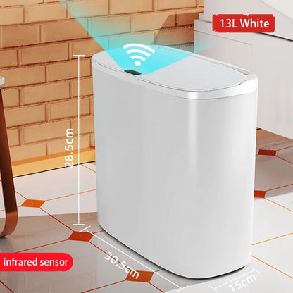 Automatic Touchless Trash Can - Motion Sensor Waterproof Slim Waste Bin for Bathroom, Kitchen & Bedroom