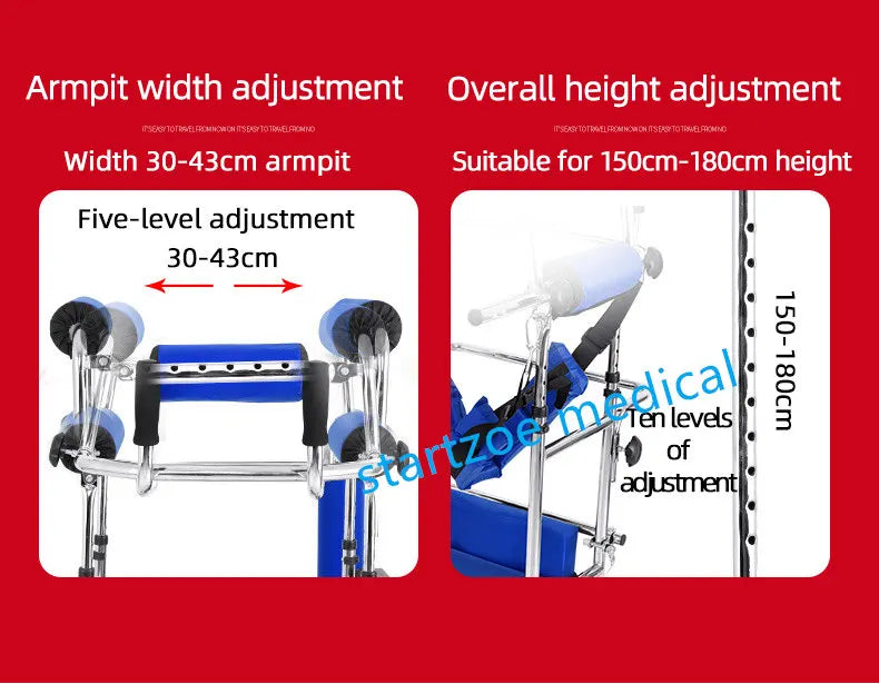 Upright Rollator Walker – 8-Wheel Anti-Tilt Stand-Up Walker with Seat, Hemiplegia Mobility Support Frame