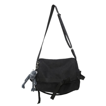 Canvas Messenger Bag – Large Capacity Shoulder Crossbody Handbag for Women, Men & Students, Fashion School & Daily Use